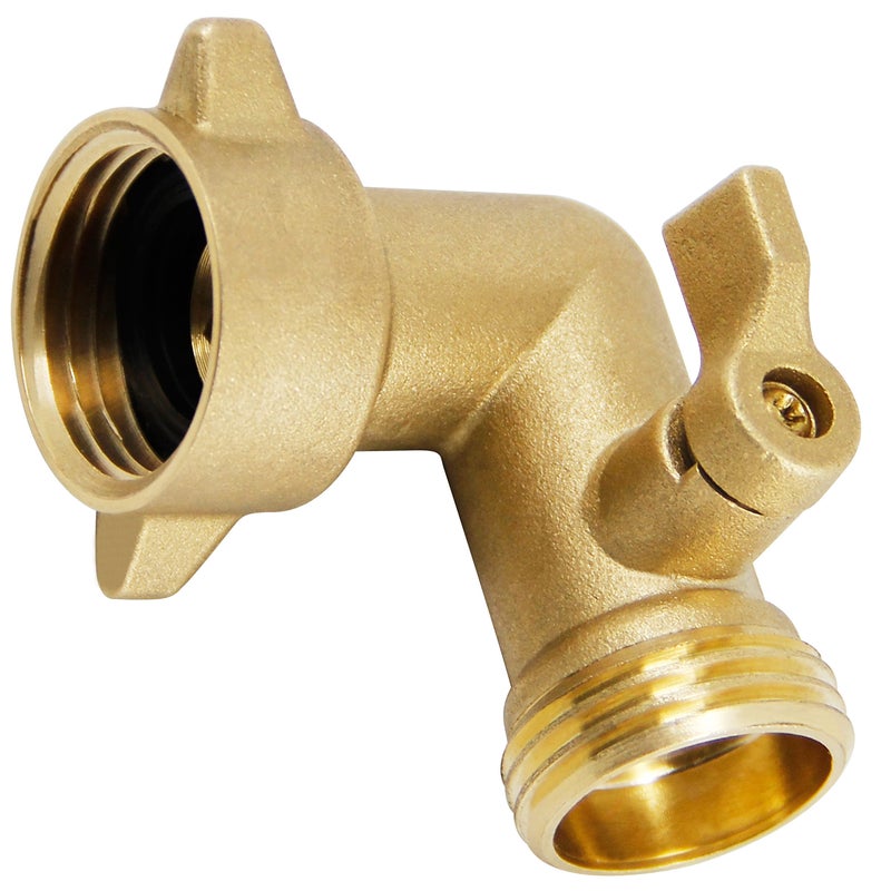Lifynste Garden Hose Elbow Connector, 90 Degree Brass Garden Hose Elbow Adapter with Shut Off Valves, 2 Pack - Image 4